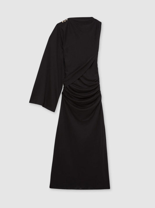 Acler Jersey Draped Midi Dress Black | Women