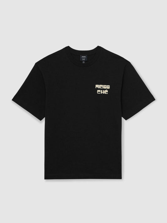 | Ché Cotton Palm-Print T-Shirt Black | Men