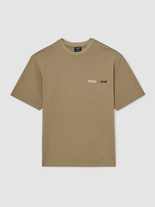 | Ché Cotton-Linen Sunset T-Shirt Sage Green | Men