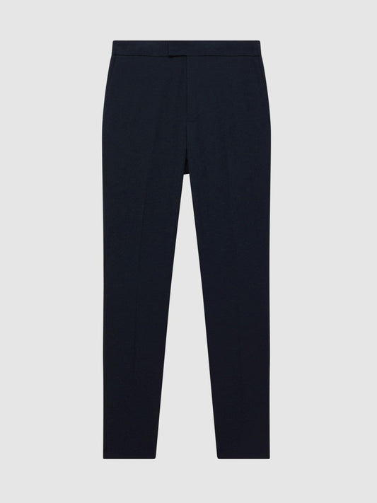 Slim-Fit Internal-Drawstring Trousers Navy | Men