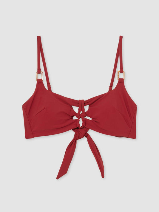 Cut-Out Detail Bikini Top Dark Red | Women