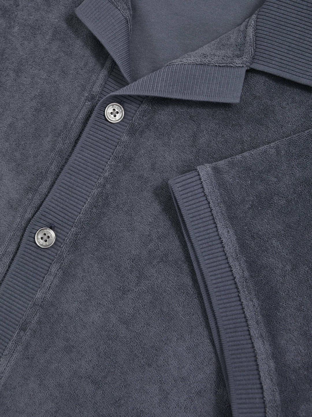 Cotton Blend Towelling Shirt Airforce Blue | Men