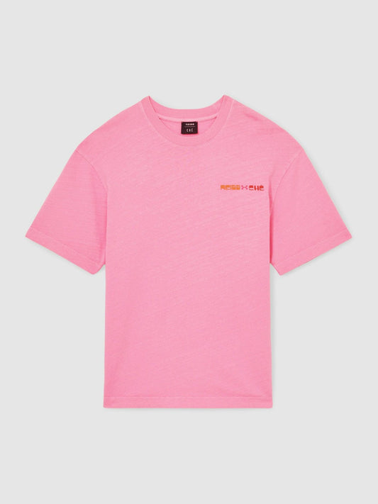| Ché Cotton-Linen Sunset T-Shirt Pink | Men