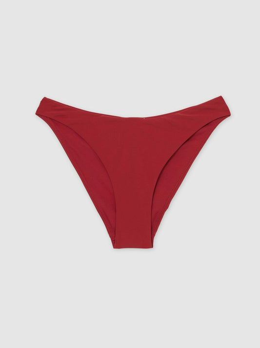 Fixed-Side Bikini Bottoms Dark Red | Women