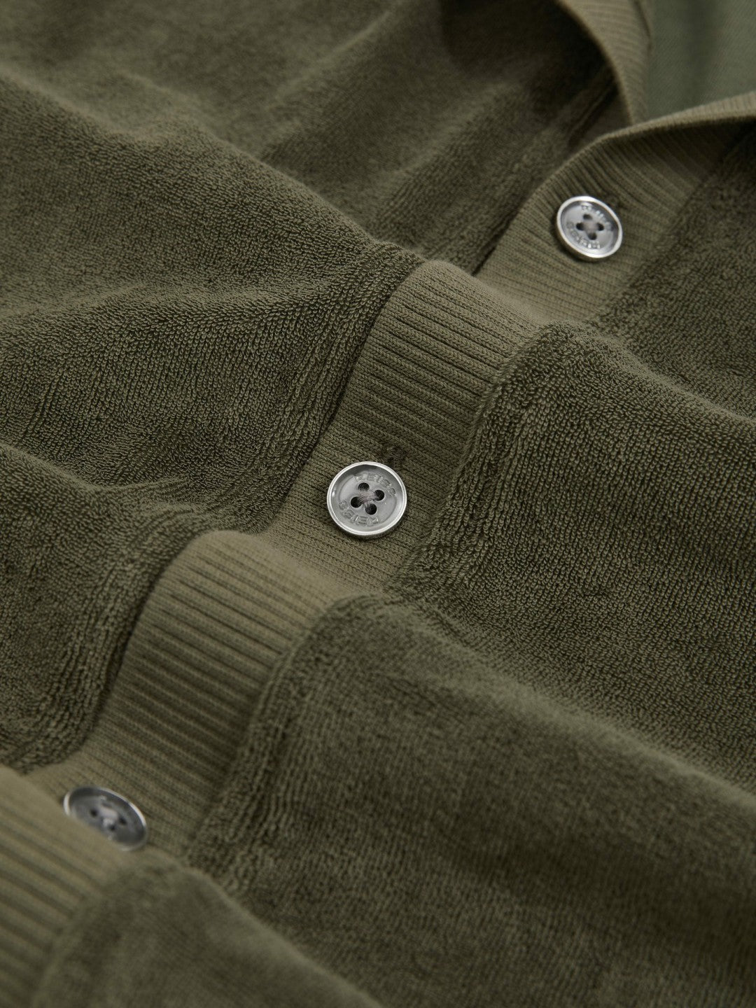 Cotton Blend Towelling Shirt Green | Men