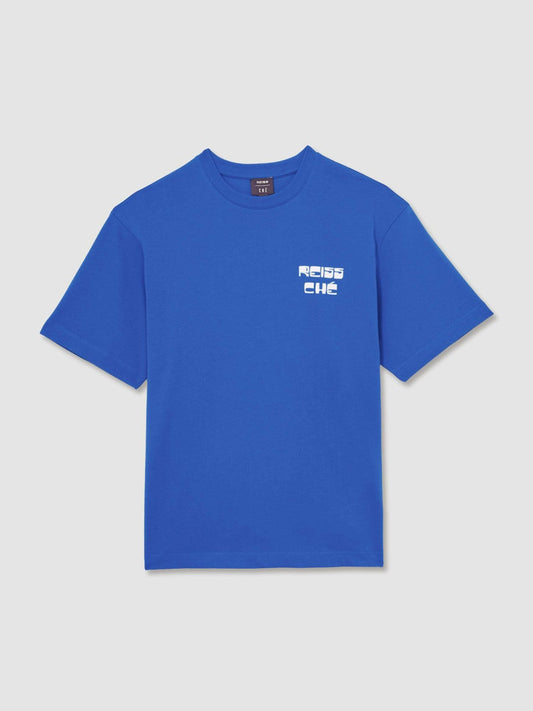 | Ché Cotton Palm-Print T-Shirt Blue | Men