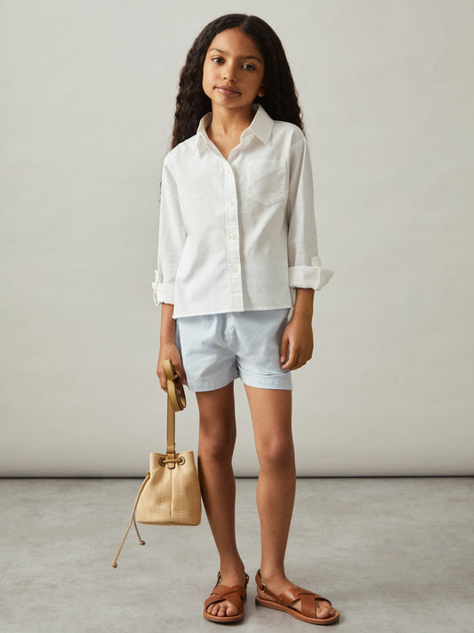 13-14 yrs Linen Roll-Cuff Shirt Ivory | Children & Baby