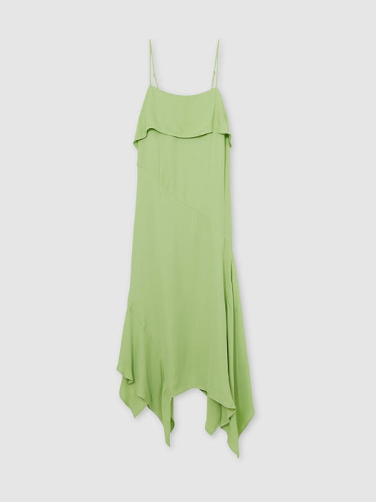 Ruffle-Detail Midi Dress Green | Women