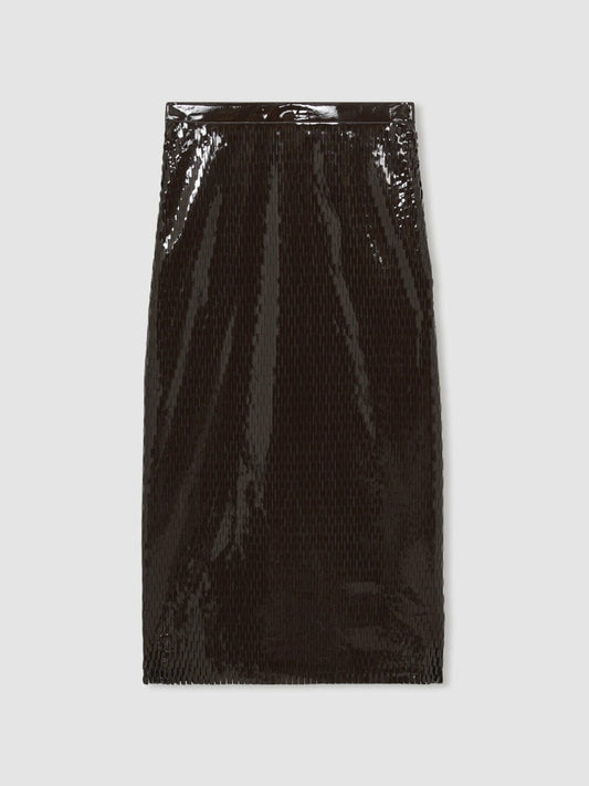 Atelier Laser-Cut Pencil Skirt Chocolate | Women