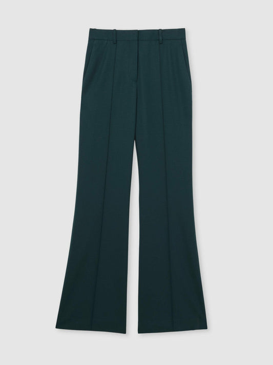 Petite Wool-Blend Wide-Leg Suit Trousers Green | Women