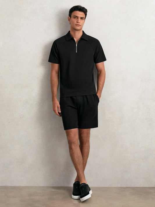 Bonded-Leather Low-Top Trainers Black | Men