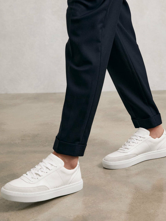 Bonded-Leather Low-Top Trainers White | Men