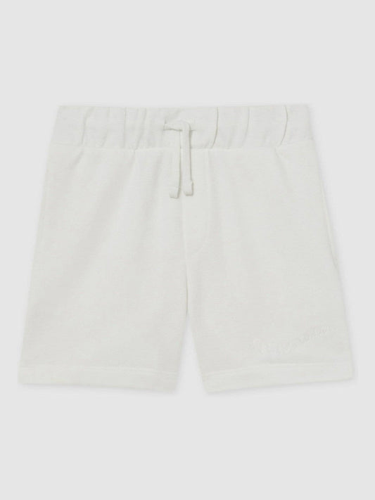 9-13 yrs Cotton Brand-Embroidered Shorts Off White | Children & Baby