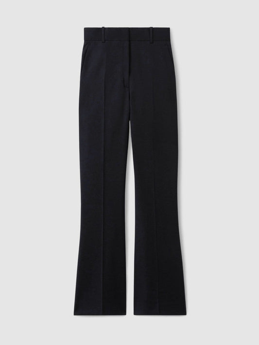 Petite Wool-Blend Wide-Leg Suit Trousers Navy | Women