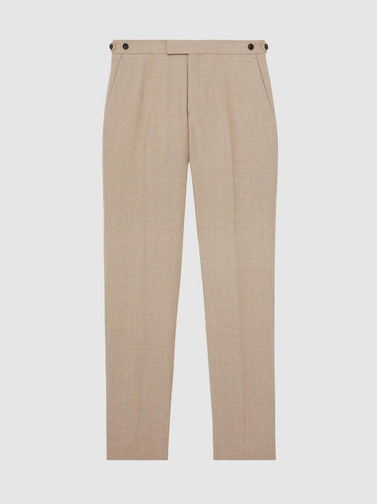 Wool-Blend Slim-Fit Suit Trousers Oatmeal Brown | Men