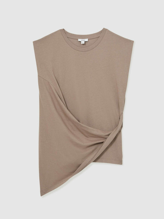 Cotton Drape T-Shirt Taupe Neutral | Women