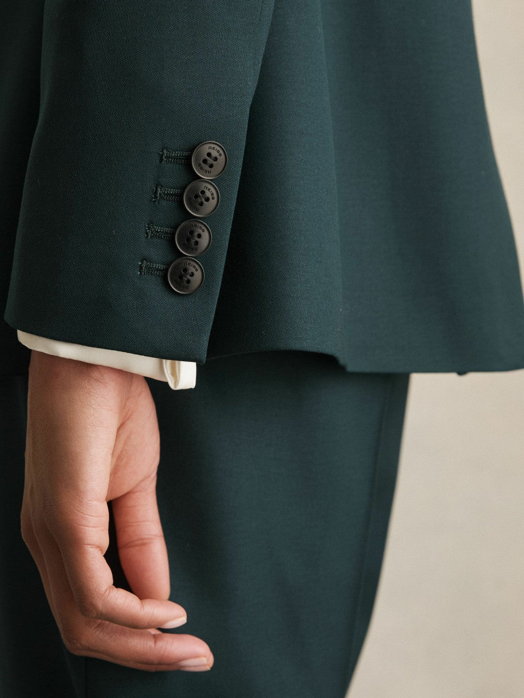 Wool-Blend Single-Breasted Suit Blazer Green | Women