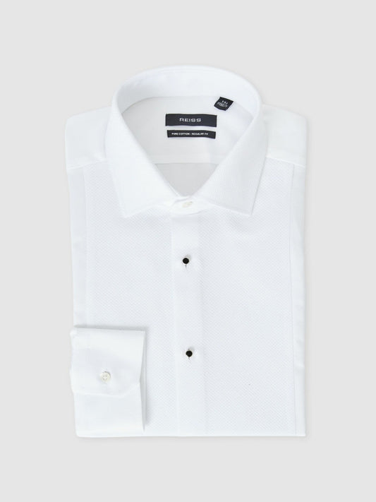 Regular Fit Cotton Double-Cuff Dinner Shirt Regular-Fit White | Men