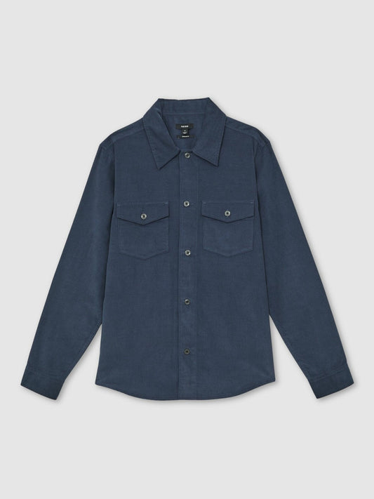 Cotton Corduroy Twin-Pocket Overshirt Airforce Blue | Men