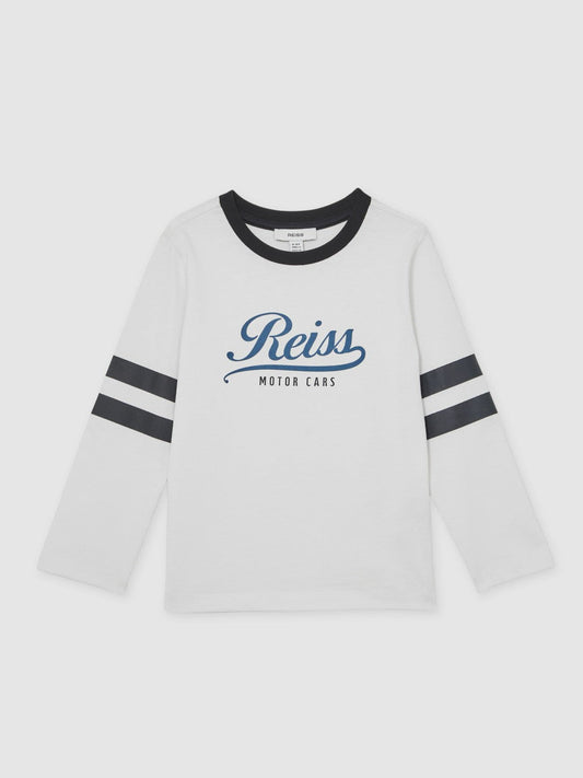 3-9 yrs Cotton Motor Cars Logo T-Shirt White/Blue | Children & Baby