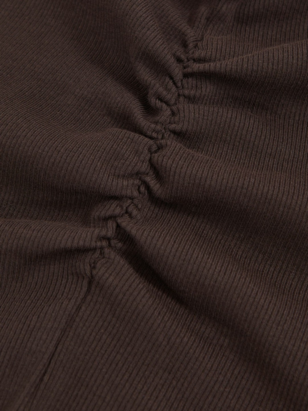 13-14 yrs Cotton Ruched Long-Sleeve T-Shirt with Stretch Chocolate | Children & Baby