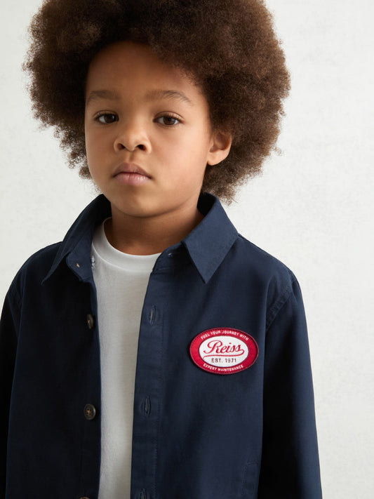 Cotton Removable-Hood Motor Cars Jacket Navy | Children & Baby