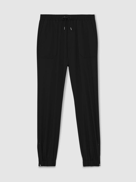 Drawstring Technical Cuffed Trousers Black | Men