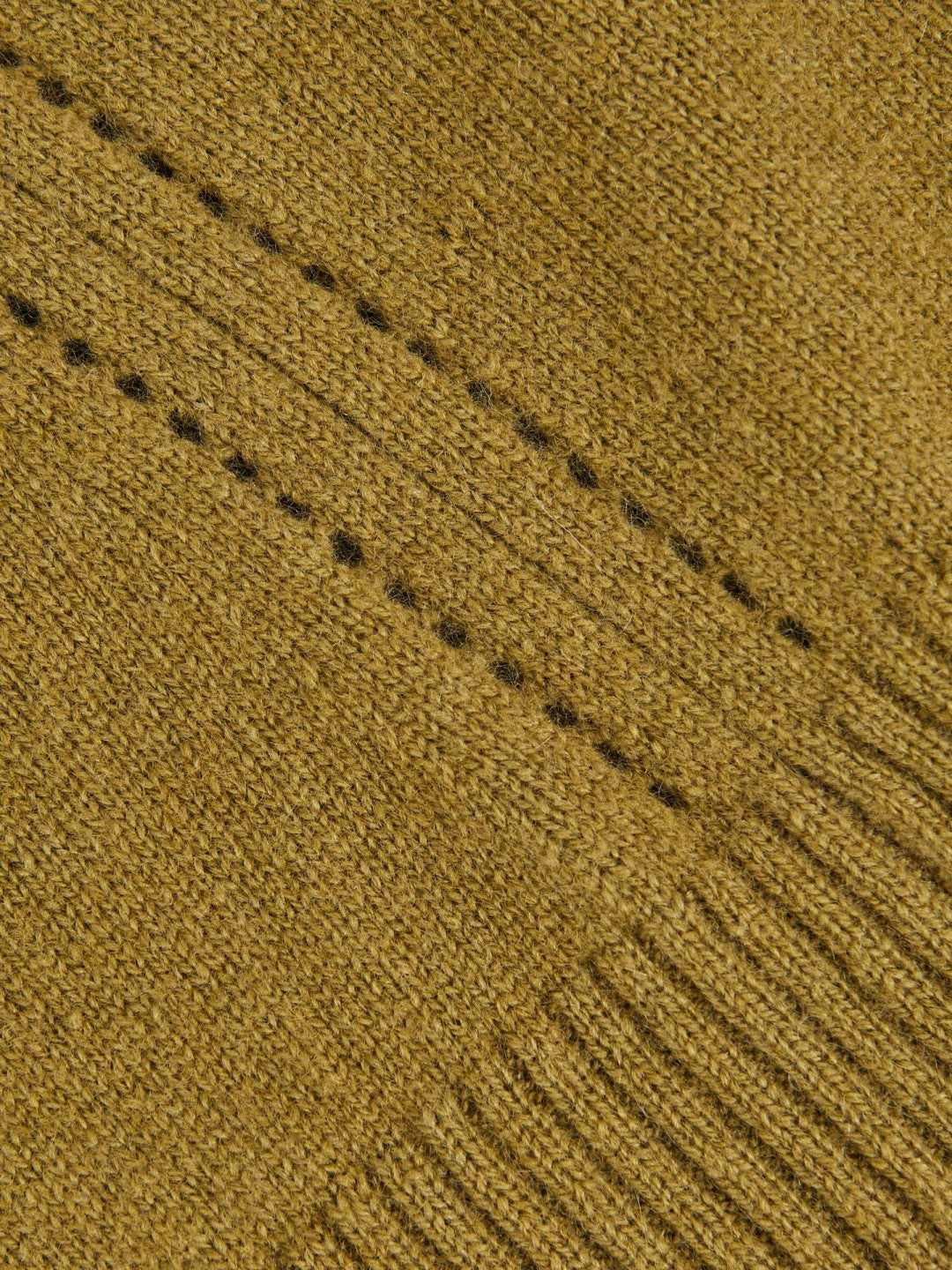 13-14 yrs Wool-Blend Open-Stitch Jumper with Cashmere Khaki Green | Children & Baby