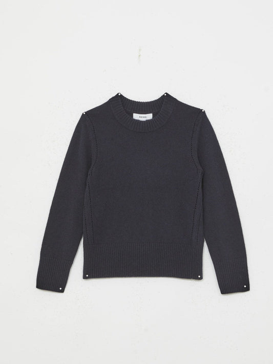 3-9 yrs Wool-Blend Open-Stitch Jumper with Cashmere Navy | Children & Baby