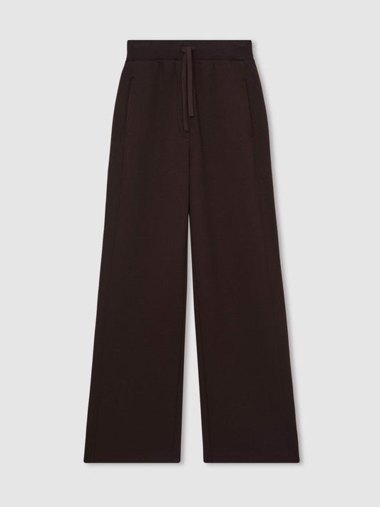 Wide-Leg Interlock Drawstring Joggers Plum | Women