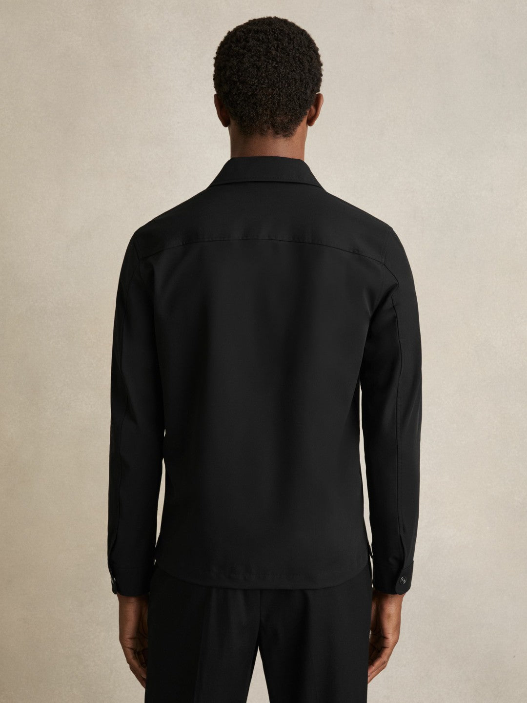 Technical Zip-Through Overshirt Black | Men