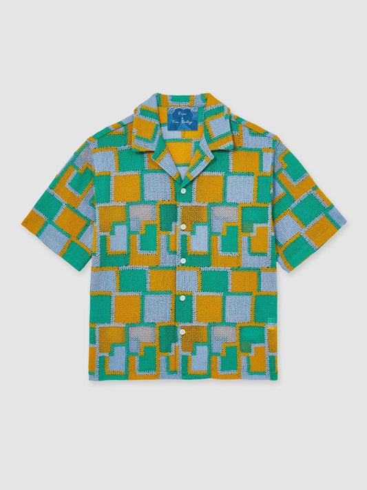| Tom Daley Tile Crochet Shirt Yellow/Green/Blue Multi | Men