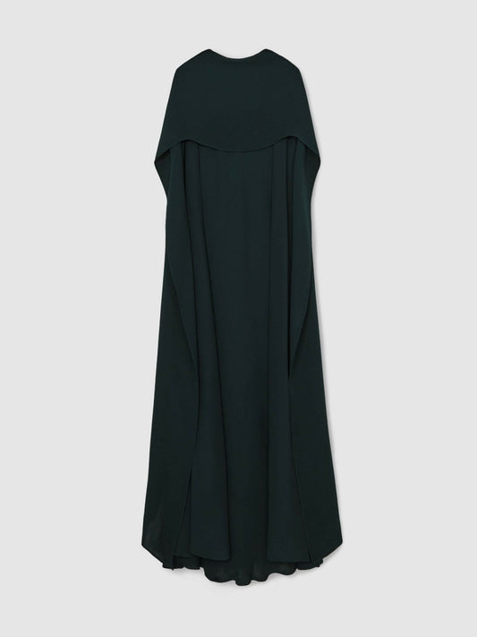 Petite Crepe Cape Maxi Dress Teal Green | Women