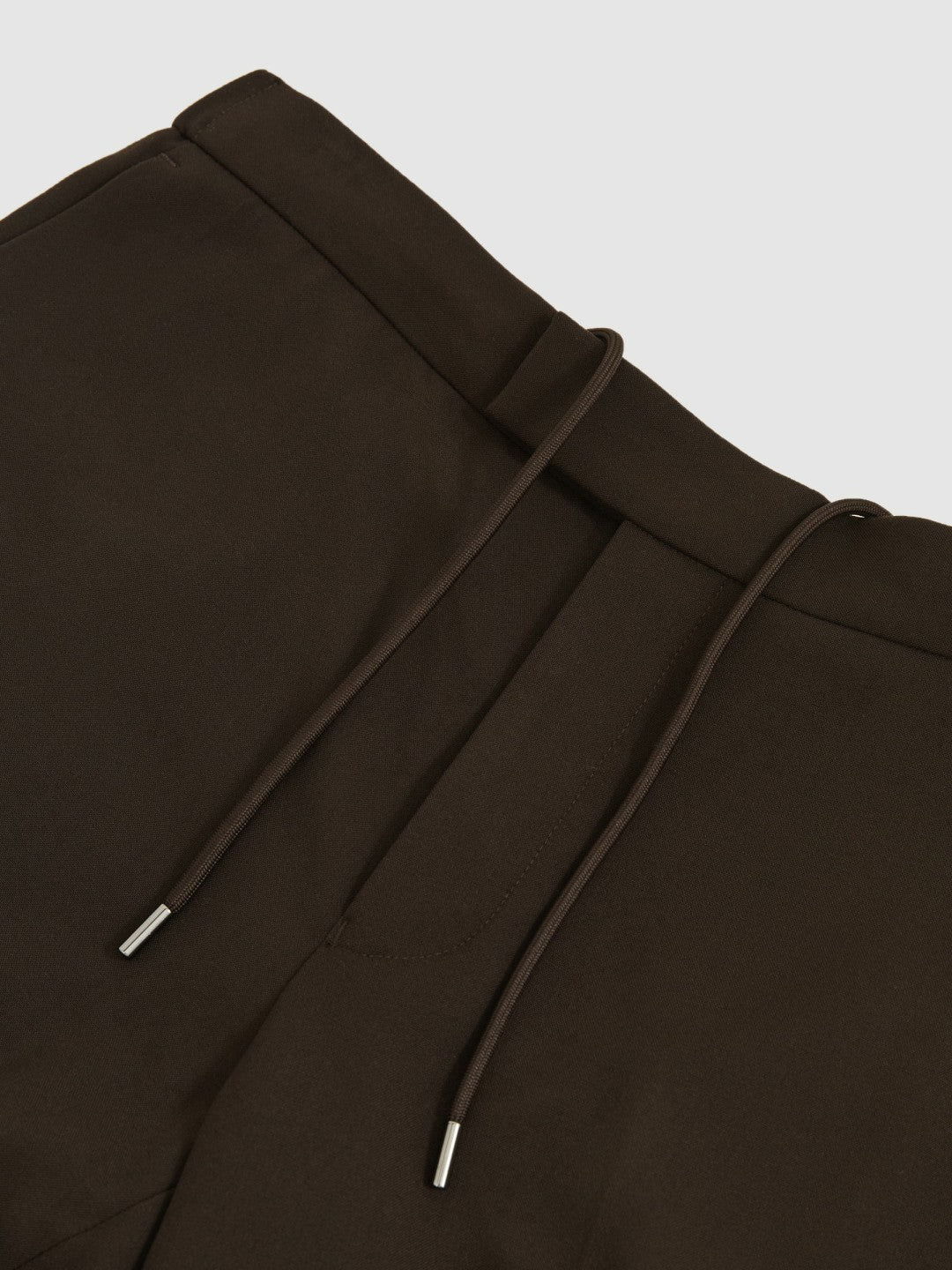 Slim-Fit Internal-Drawstring Trousers Brown | Men