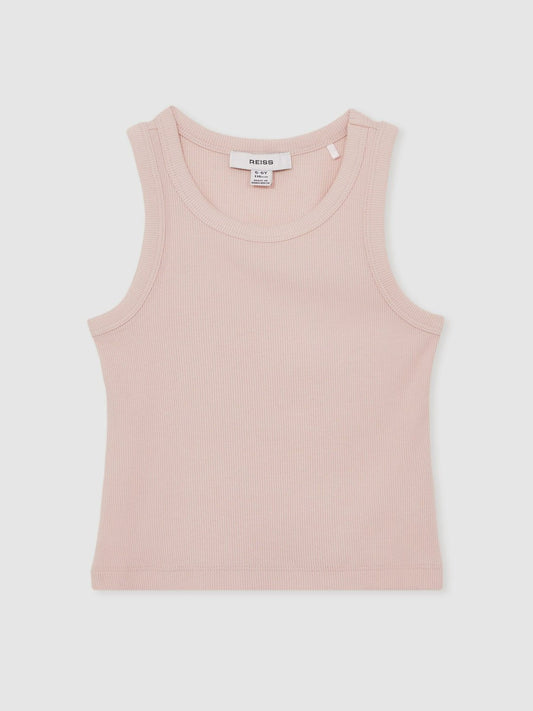 9-13 yrs Stretch-Cotton Ribbed Vest Pink | Children & Baby