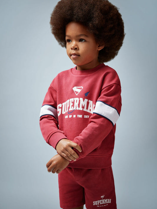 13-14 yrs Superman Cotton Logo Sweatshirt Red | Children & Baby