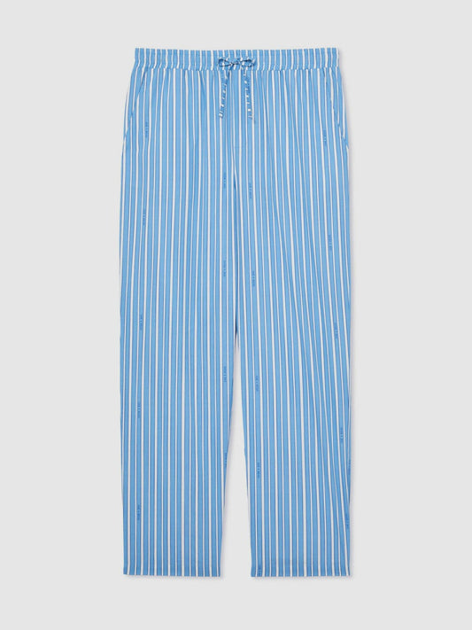 | Ché Poplin Stripe Trousers Bright Blue/White | Men