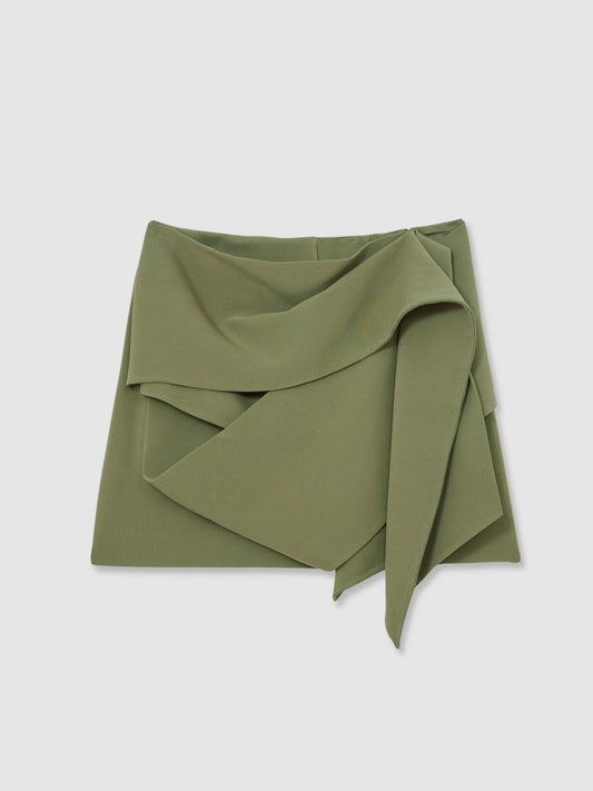 Sculptural Mini Skirt Green | Women