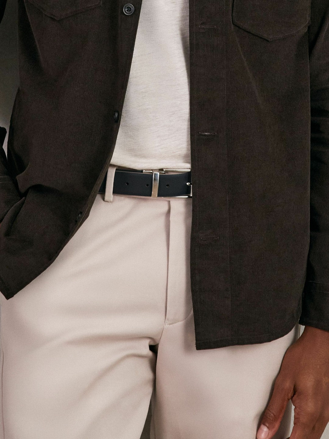 Reversible Leather Belt Dark Stone/Navy | Men