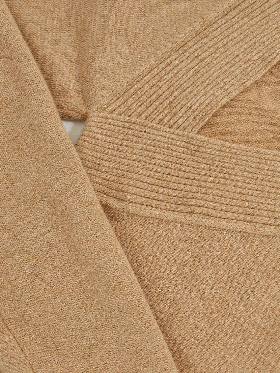 Wool-Blend Asymmetric Knit Top Camel | Women