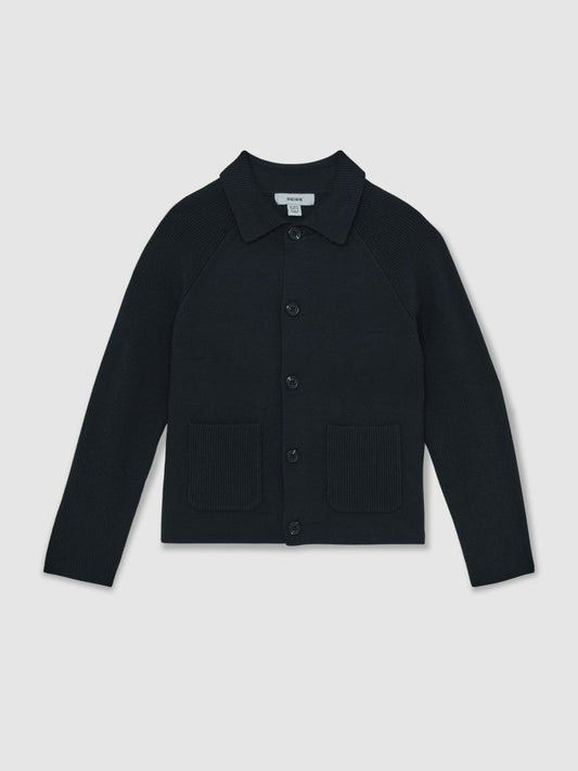 9-13 yrs Button-Through Knitted Cardigan Navy | Children & Baby