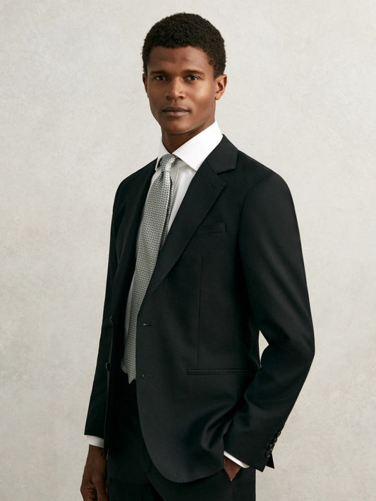 Silk Geometric-Chain Print Tie Sage | Men