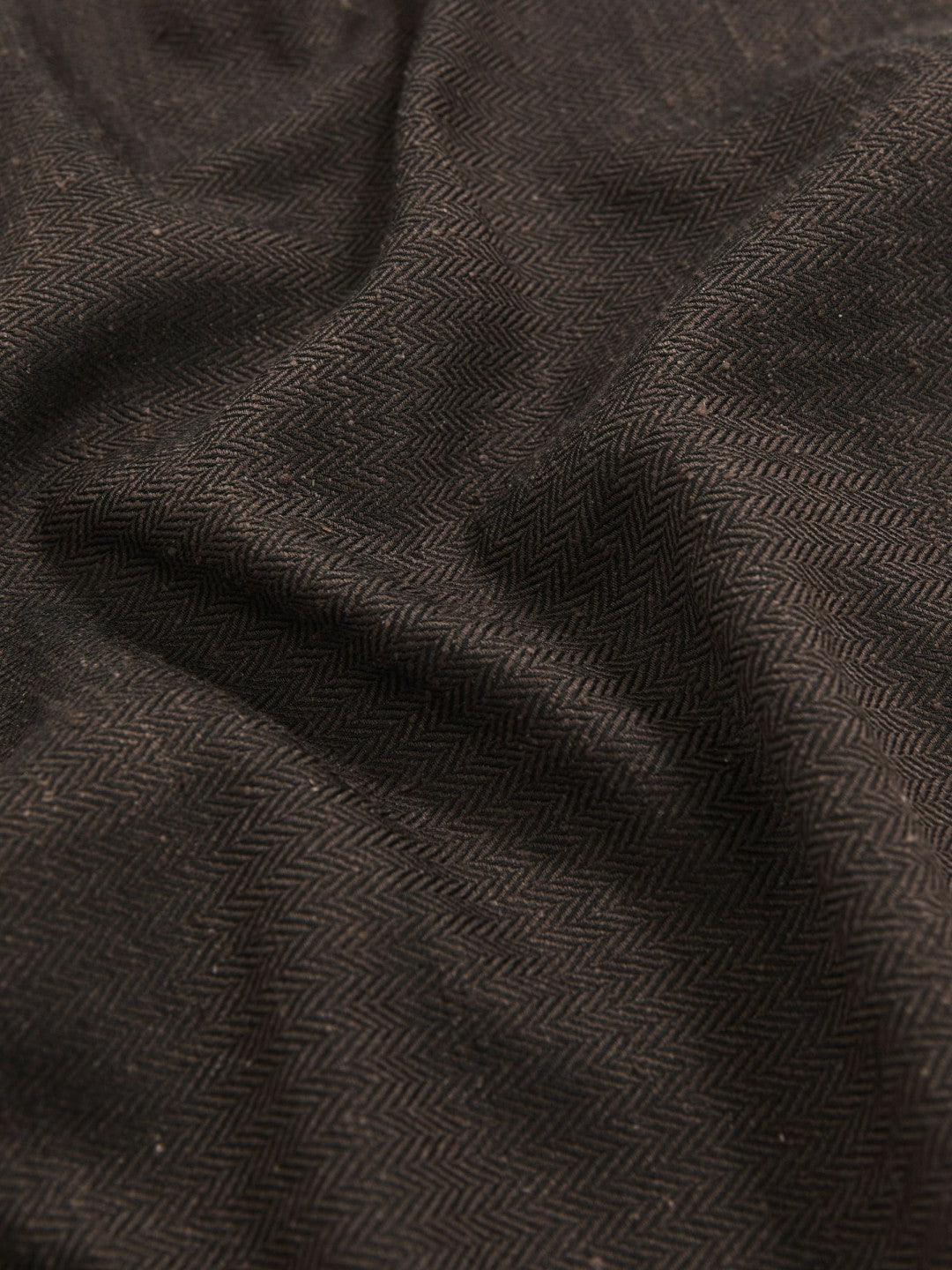 Silk Blend Herringbone Pocket Square Chocolate Brown | Men