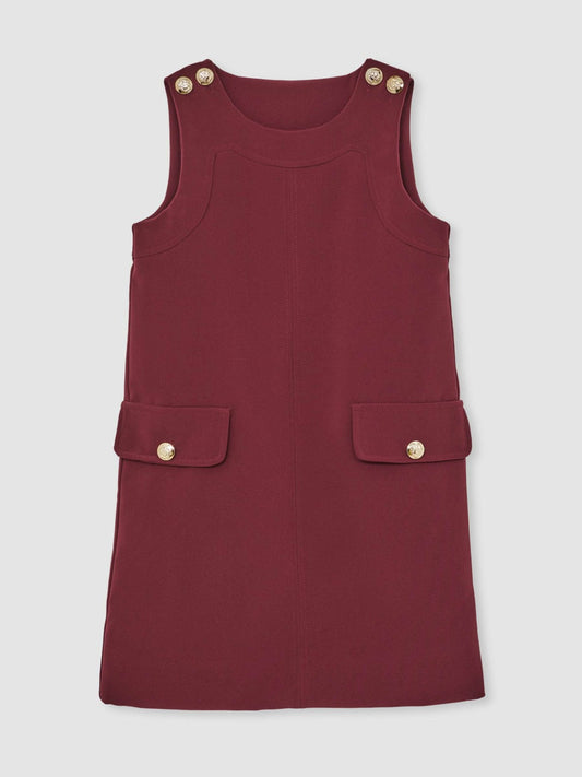 3-9 yrs Button-Detail Sleeveless Shift Dress Berry | Children & Baby