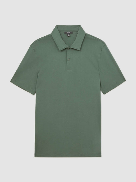 Cotton Short-Sleeve Polo Shirt Kale Green | Men