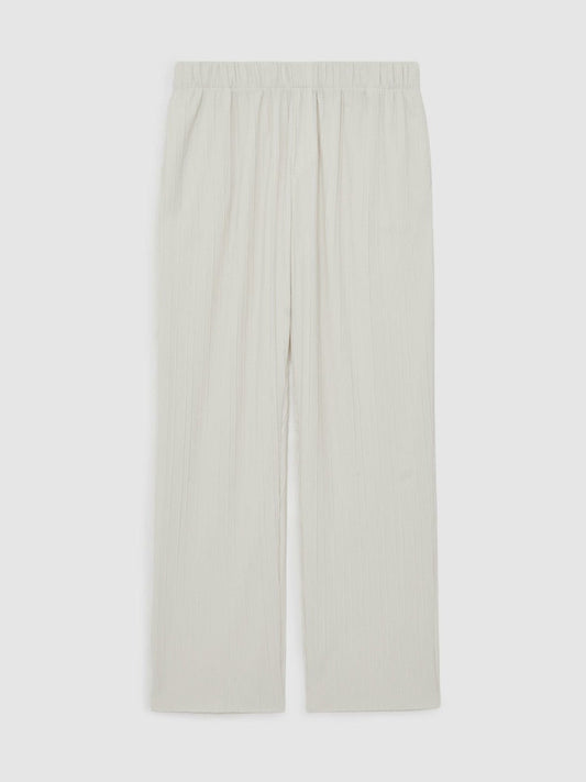 Plissé Wide Leg Trousers Off White | Men