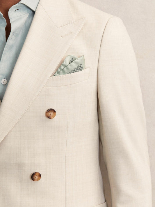 Geo Chain Detail Pocket Square Sage | Men