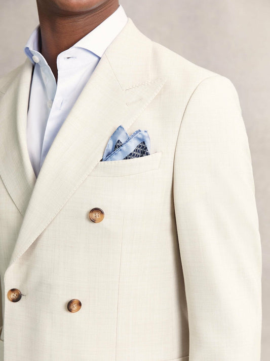 Geo Chain Detail Pocket Square Navy | Men