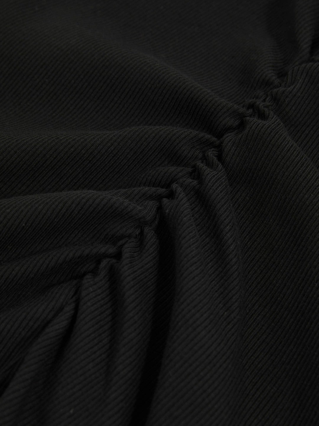 Stretch-Cotton Ruched Ribbed T-Shirt Black | Women