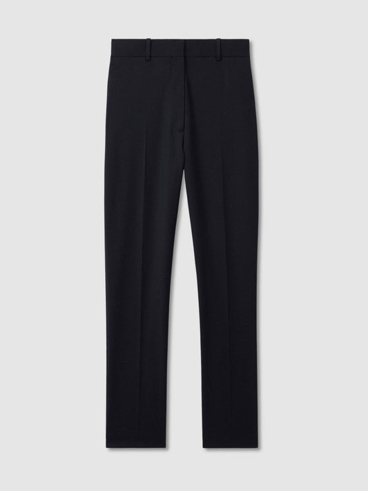 Wool-Blend Tailored Flared Suit Trousers Navy | Women